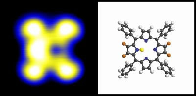 Molecular structure of the Porphyrin-Based Nano Switch. Molecular structure of the Porphyrin-Based Nano Switch.